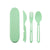 SearchFindOrder 3Pcs Green and Case Portable All-in-one Travel Cutlery Set