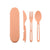 SearchFindOrder 3Pcs Orange and Case Portable All-in-one Travel Cutlery Set