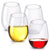 SearchFindOrder 4 Piece Set  Model 1 Elegant Stemless Shatterproof Tritan Plastic Wine Cups
