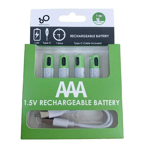 SearchFindOrder 4PCS AAA TYPE-C Rechargeable Lithium Ion Batteries AA 1.5V 2600mWh/ AAA 1.5V 550mWh