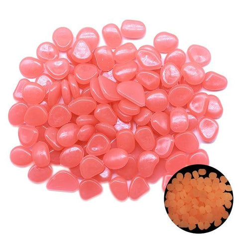 SearchFindOrder 50pcs / Orange pink Glow in the Dark Garden Pebbles