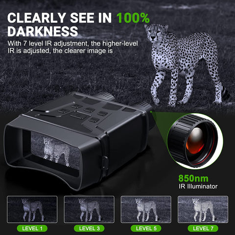 SearchFindOrder 5X Digital Zoom Night Vision Infrared Binoculars with 4 Inch 1080P HD LCD