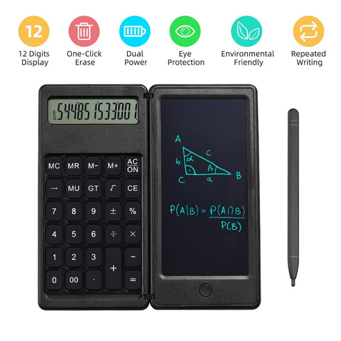 SearchFindOrder 6 inch Portable and Folding Calculator with Writing Tablet
