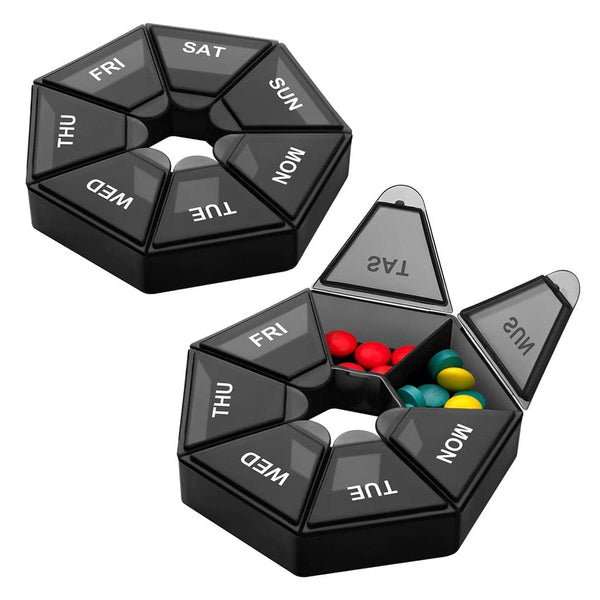 SearchFindOrder 7-Day Portable Storage Pill and Tablet Organized Container (2 Pieces)