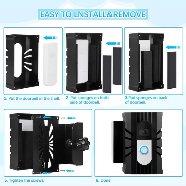 SearchFindOrder Anti-Theft Video Doorbell Door Mount For Home Apartment Office Renters