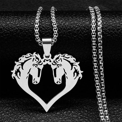 SearchFindOrder B 60cm BOX SR Unisex Stainless Steel Horse Head Pendant Necklace Ring and Key Chain