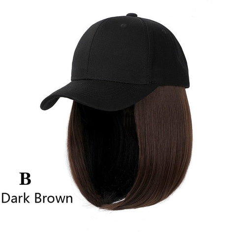 SearchFindOrder B dark brown Knitted Long Hair Wig Beanie