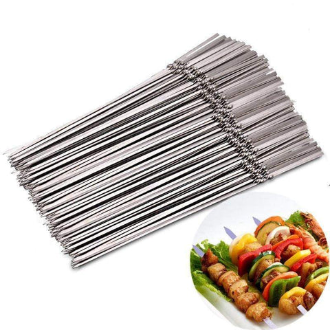 SearchFindOrder Barbecue Reusable Grill Stainless Steel Skewers
