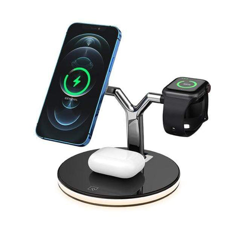 SearchFindOrder Black 3 in 1 Magnetic Wireless Fast Charging Station