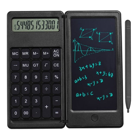 SearchFindOrder Black 6 inch Portable and Folding Calculator with Writing Tablet