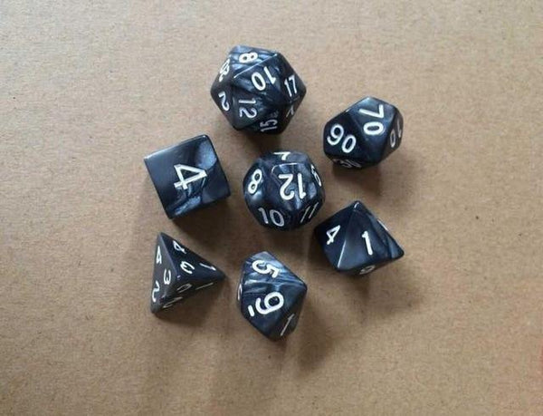 SearchFindOrder Black 7pcs/set 17 Colors Multifaceted Dice