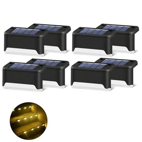 SearchFindOrder Black 8 Pieces Outdoor Solar Step Lights