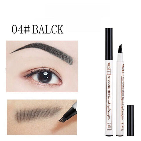 SearchFindOrder Black Enhanced 4-Tip Precision Microblading Eyebrow Tattoo Pen for Flawless Brow Shaping