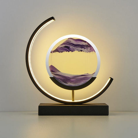 SearchFindOrder Black Moon-Purple / Remote control Creative Sandscape 3D LED Table Lamp