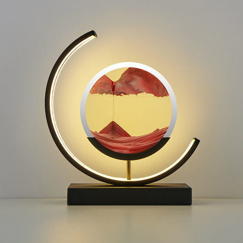 SearchFindOrder Black Moon-Red / Remote control Creative Sandscape 3D LED Table Lamp