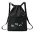 SearchFindOrder Black Multi-Purpose Portable Travel Drawstring Backpack