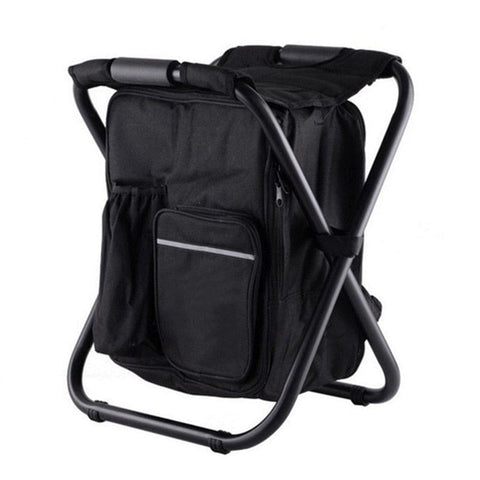 SearchFindOrder Black Outdoor Large Capacity Portable Cooler Chair Backpack Holds up to 400lbs