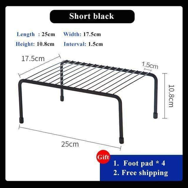 SearchFindOrder Black-short Adjustable Holders Metal Racks For Kitchen Cabinet Organizer