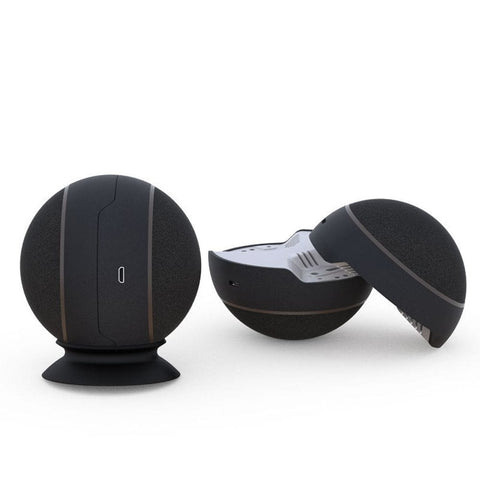 SearchFindOrder Black Spherical Two-in-one Smart Portable TWS Magnetic Wireless Bluetooth Stereo Speaker
