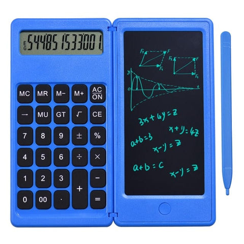 SearchFindOrder Blue 6 inch Portable and Folding Calculator with Writing Tablet