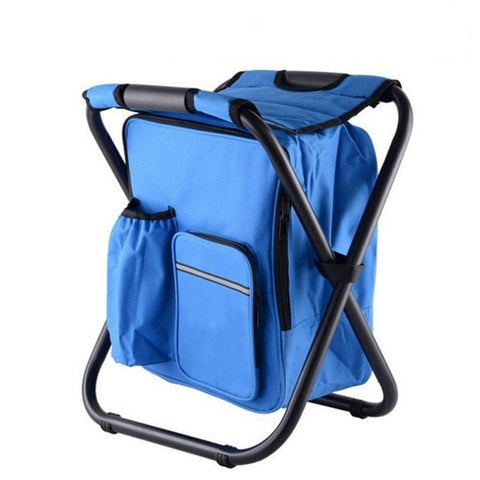 SearchFindOrder Blue Outdoor Large Capacity Portable Cooler Chair Backpack Holds up to 400lbs