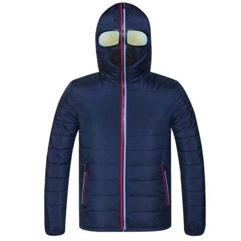 SearchFindOrder Blue / XS Hooded Winter Jacket with Glasses