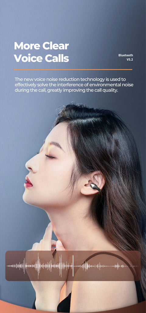 SearchFindOrder Bluetooth 5.2 Wireless Earclip Design Headphones With Case