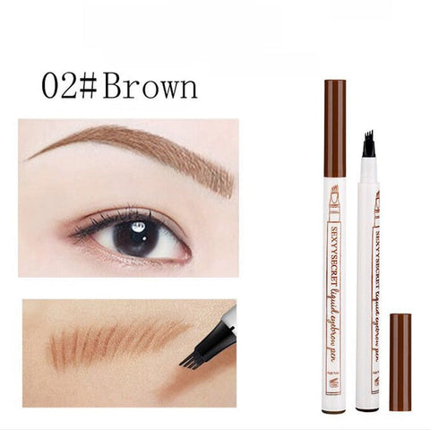 SearchFindOrder Brown Enhanced 4-Tip Precision Microblading Eyebrow Tattoo Pen for Flawless Brow Shaping