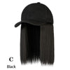 SearchFindOrder C black Knitted Long Hair Wig Beanie