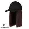 SearchFindOrder C dark brown Knitted Long Hair Wig Beanie