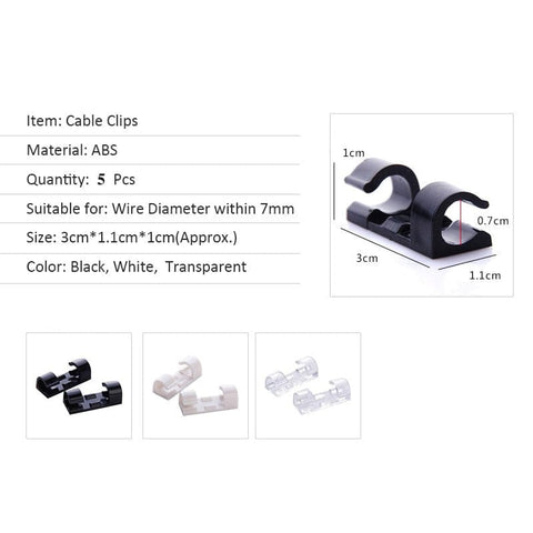 SearchFindOrder Cable Organizer Clips for Cable Management (20 pieces)