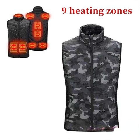 SearchFindOrder Camouflage / S Thermal USB Electric Heating Vest (9 Adjustable Heating Zones)