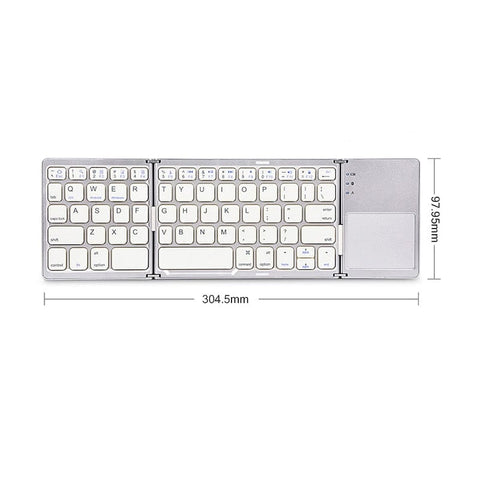 SearchFindOrder China / B033-White Universal Mini Foldable Wireless Keyboard with Touchpad