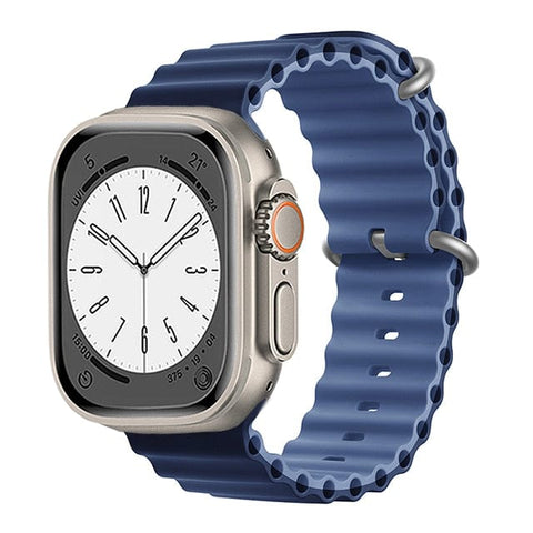 SearchFindOrder China / Dark-light Navy / 38 40 41mm Ocean Silicone Strap Band For Apple iWatch Ultra