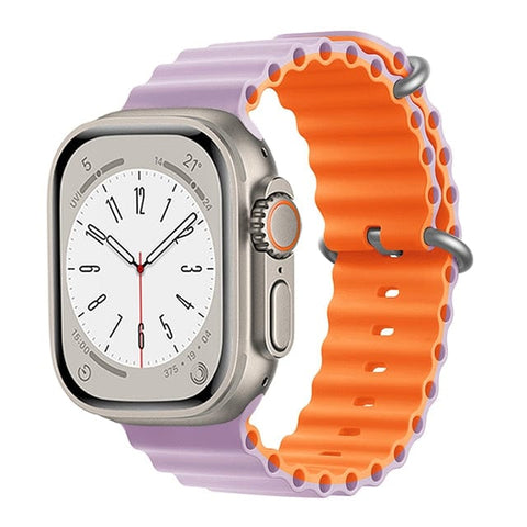 SearchFindOrder China / Light purple-orange / 38 40 41mm Ocean Silicone Strap Band For Apple iWatch Ultra