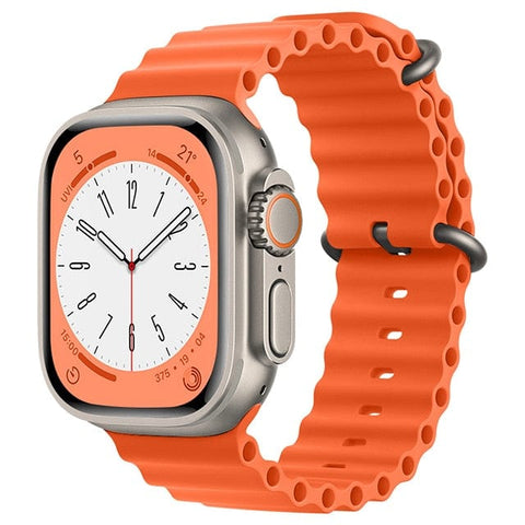 SearchFindOrder China / Orange / 38 40 41mm Ocean Silicone Strap Band For Apple iWatch Ultra