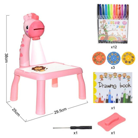 SearchFindOrder China / Pink Giraffe Table Kids Led Projector Art Drawing Table