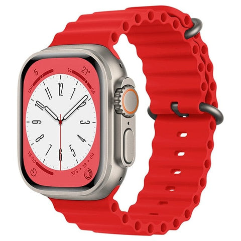 SearchFindOrder China / red / 38 40 41mm Ocean Silicone Strap Band For Apple iWatch Ultra