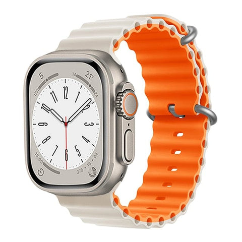SearchFindOrder China / Starlight-orange / 38 40 41mm Ocean Silicone Strap Band For Apple iWatch Ultra