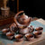 SearchFindOrder Chocolate Unique Ancient Chinese Porcelain Teapot Set (Eight Piece Set)