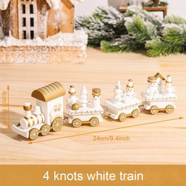 SearchFindOrder christmas 3 Christmas Wooden Train Ornament Decoration