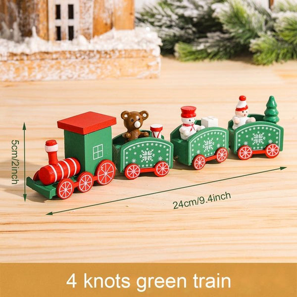 SearchFindOrder christmas 4 Christmas Wooden Train Ornament Decoration