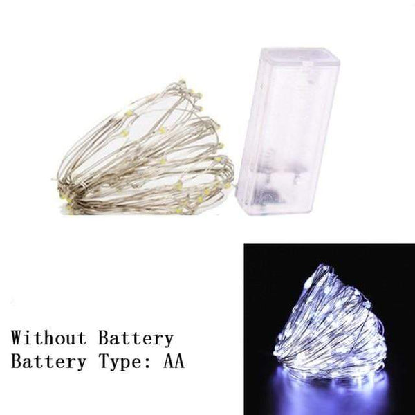 SearchFindOrder christmas Dianchihe White / 1m 10Led LED Copper Wire Garland Decoration Lights