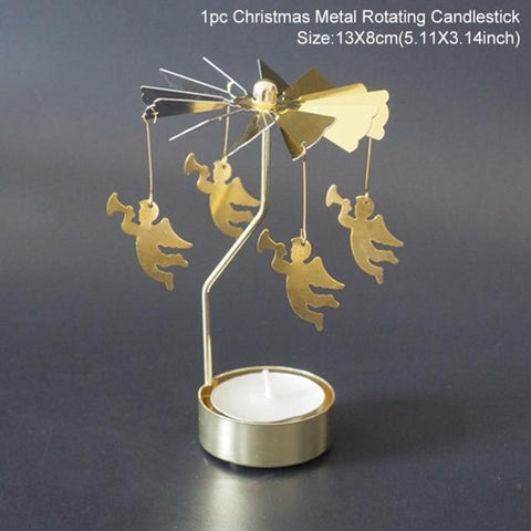 SearchFindOrder christmas Gold Angels Tea Light Christmas Candle Holder Rotary Spinning Carousel Light