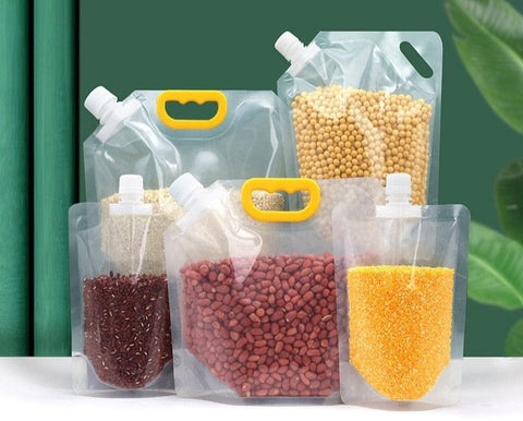 SearchFindOrder Clear Cereal & Beverage Sealing Bag With Handle (10 Pack)