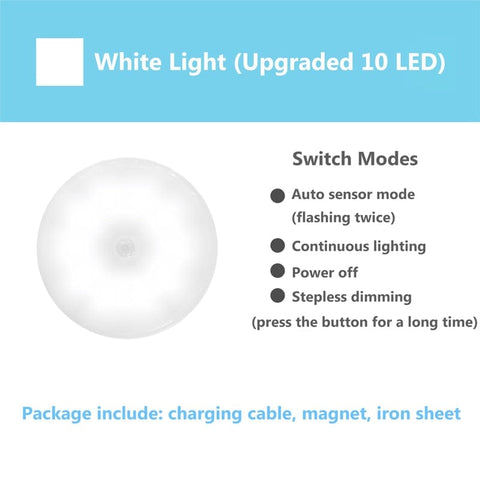SearchFindOrder Cold White USB Rechargeable Dimmable  Motion Sensor LED Night Light