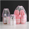 SearchFindOrder Compact Transparent Cosmetic Bag - Waterproof, Clear Makeup & Toiletry Travel Case for Women