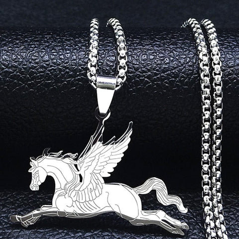 SearchFindOrder D 60cm BOX SR Unisex Stainless Steel Horse Head Pendant Necklace Ring and Key Chain