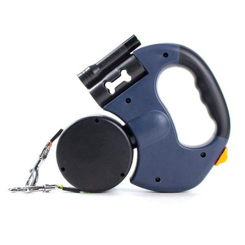 SearchFindOrder Dark Blue Retractable Dual Dog Leash with LED Light