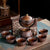 SearchFindOrder Dark Khaki Unique Ancient Chinese Porcelain Teapot Set (Eight Piece Set)